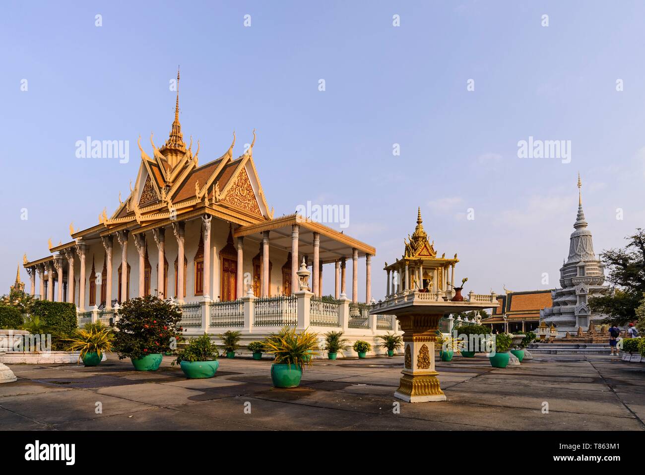 Cambodia, Phnom Penh, Silver Pagoda inside the Royal palace, dated 19 th. century Stock Photo