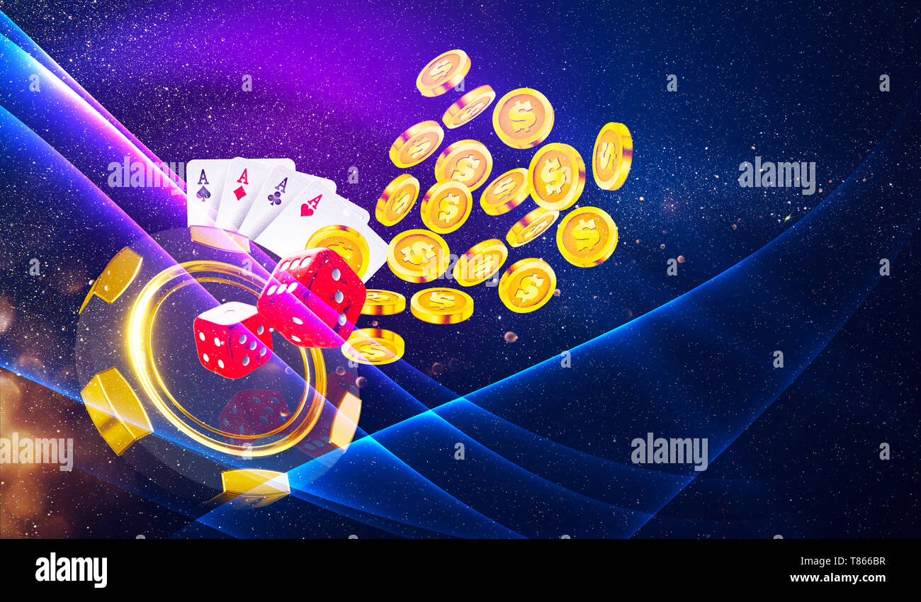 Illustration, Casino element isolation banner over colorful background Stock Photo