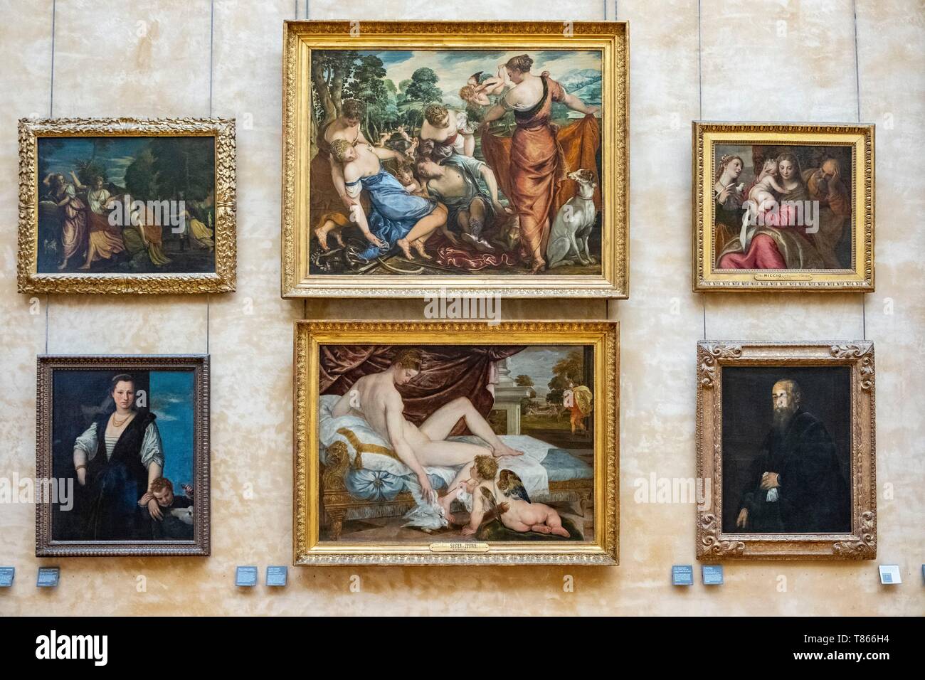 France, Paris, the Louvre Museum, paintings Stock Photo