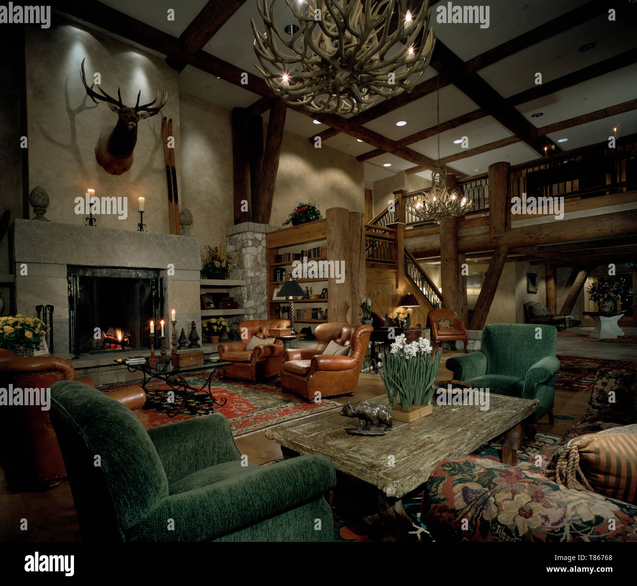 Countryside Hotel Lobby Stock Photo - Alamy