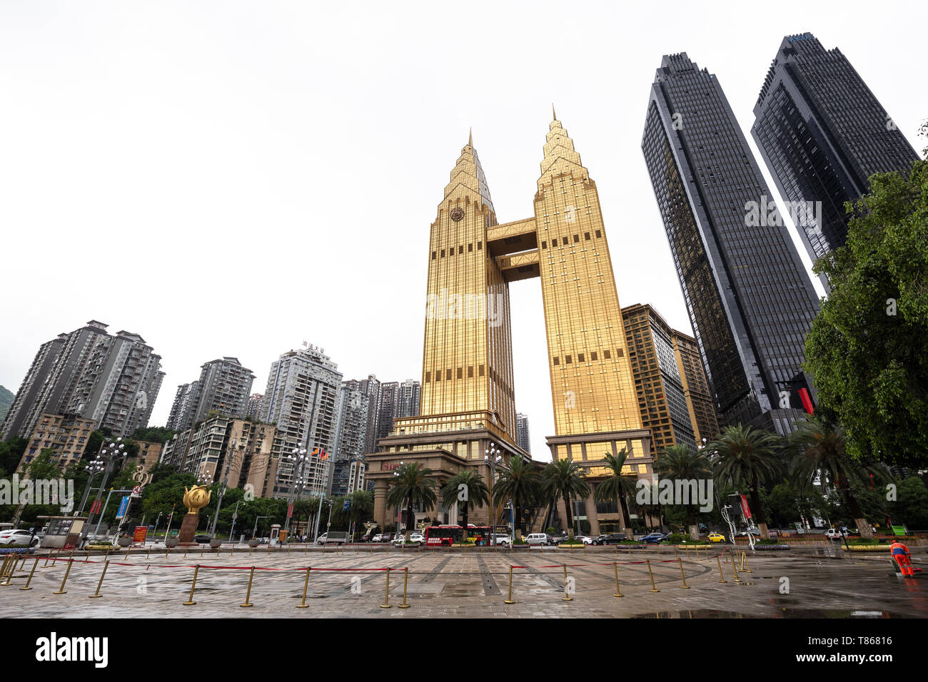 chonqging,china - may,22,2018:The chongqing shangrila hotel is one of the landmark in the city. Stock Photo