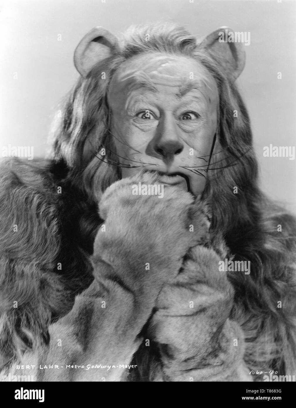 BERT LAHR as Cowardly Lion THE WIZARD OF OZ 1939 director Victor Fleming book Frank L. Baum Metro Goldwyn Mayer Stock Photo