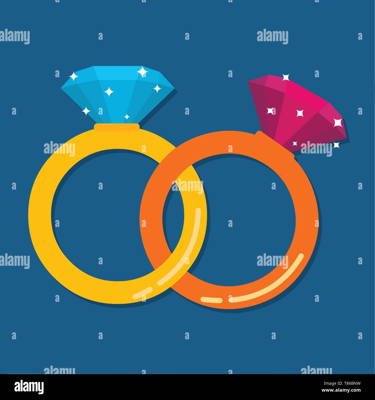 rings with diamonds vector illustration Stock Vector