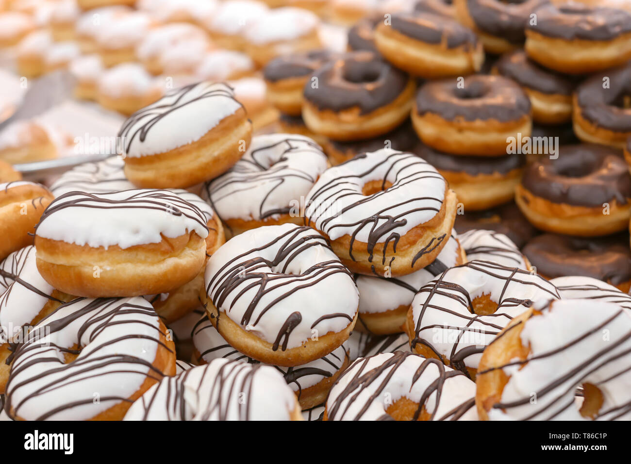 Fresh donuts in bakery Stock Photo Alamy