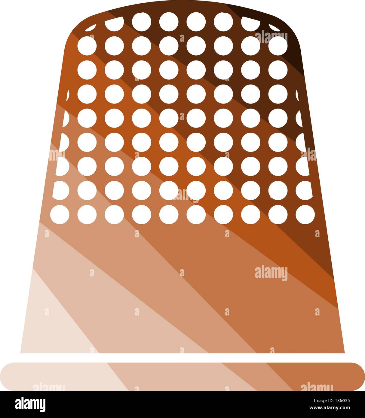 Tailor Thimble Icon. Flat Color Ladder Design. Vector Illustration. Stock Vector