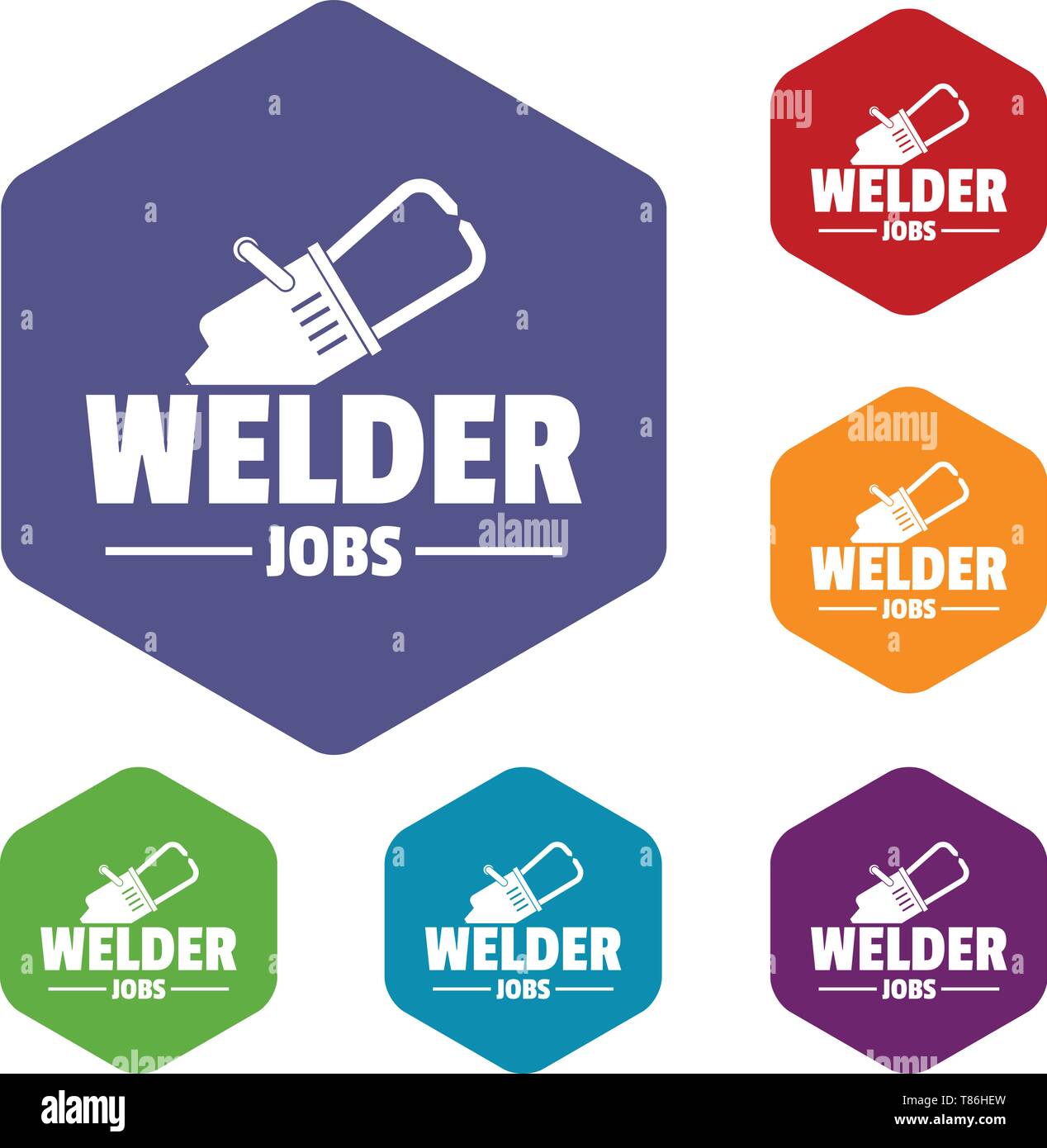 Welder icons vector hexahedron Stock Vector