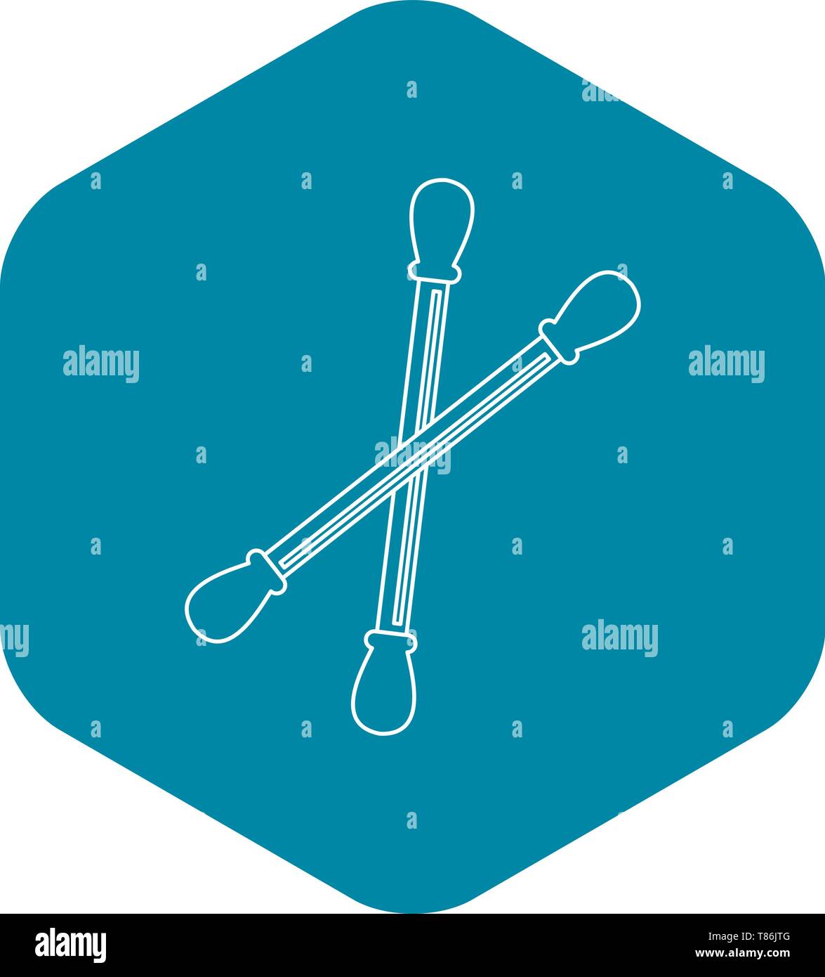 Cotton sticks icon, outline style Stock Vector
