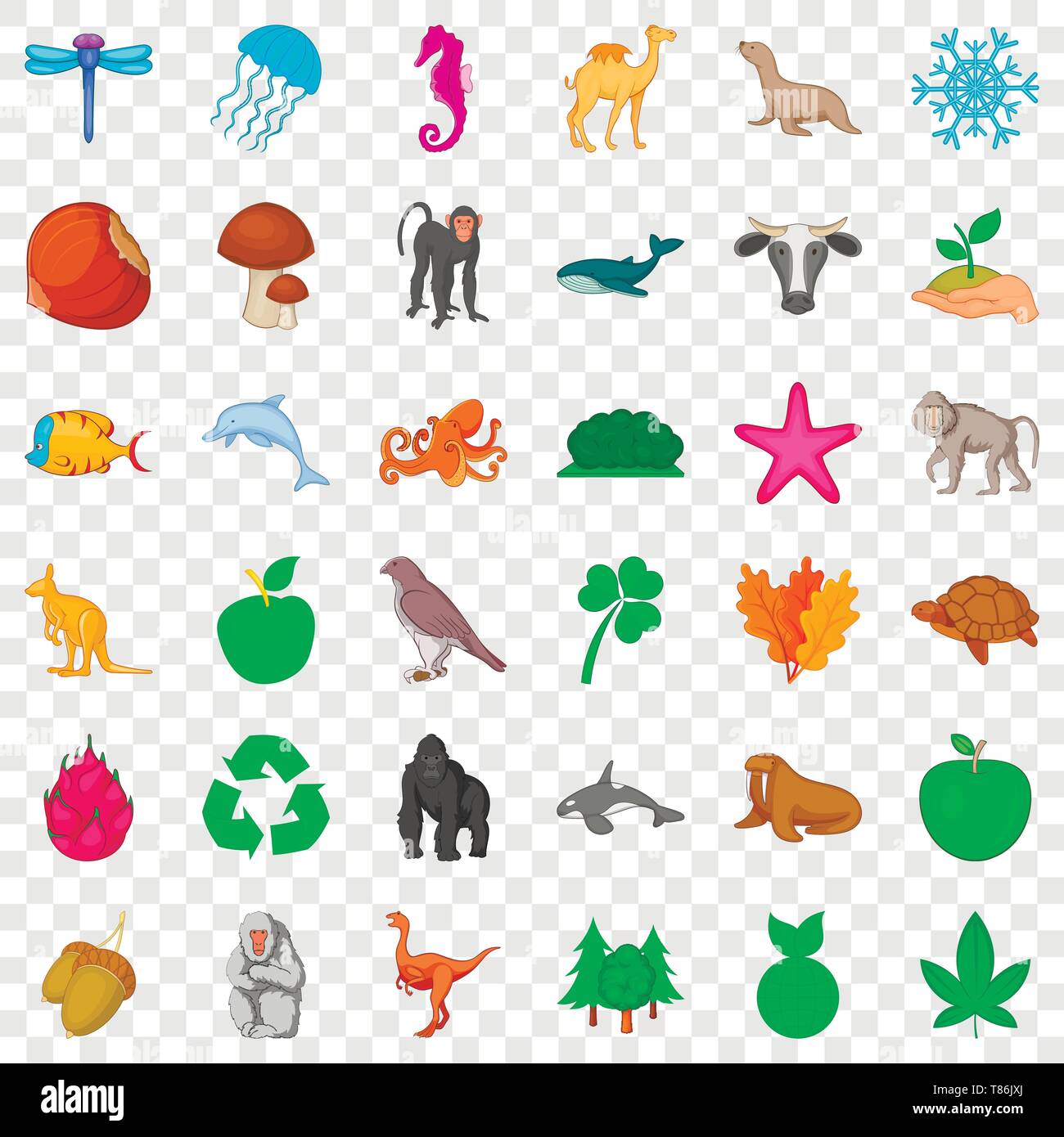 Biosphere icons set, cartoon style Stock Vector Image & Art - Alamy