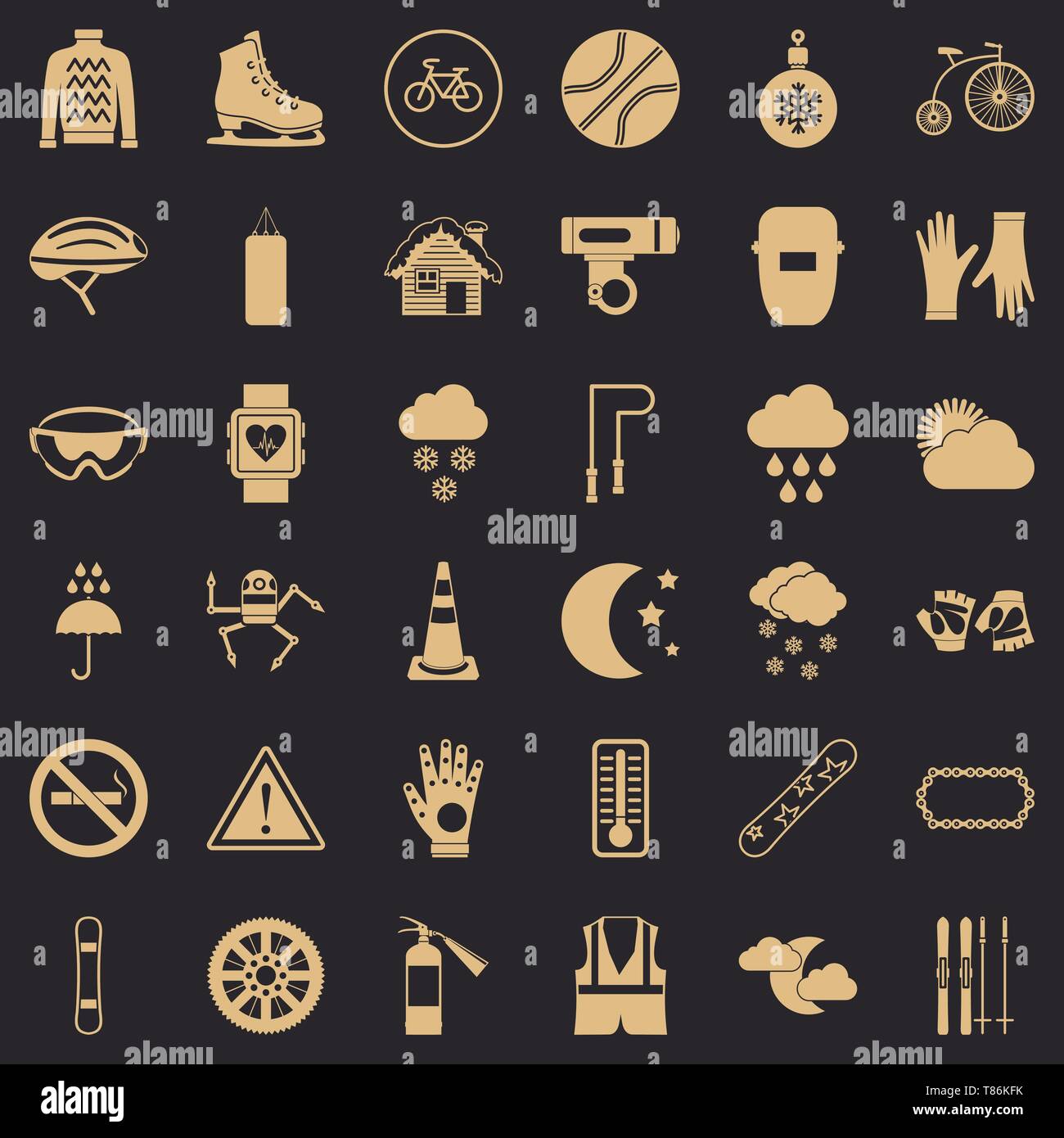 Glove icons set, simple style Stock Vector Image & Art Alamy