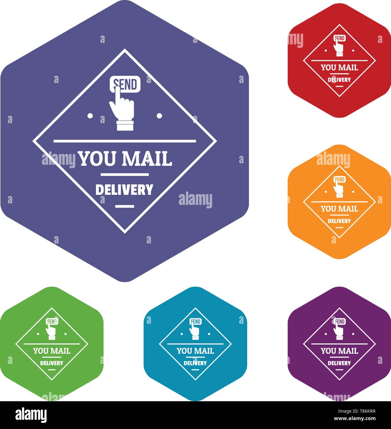 Delivery icons vector hexahedron Stock Vector