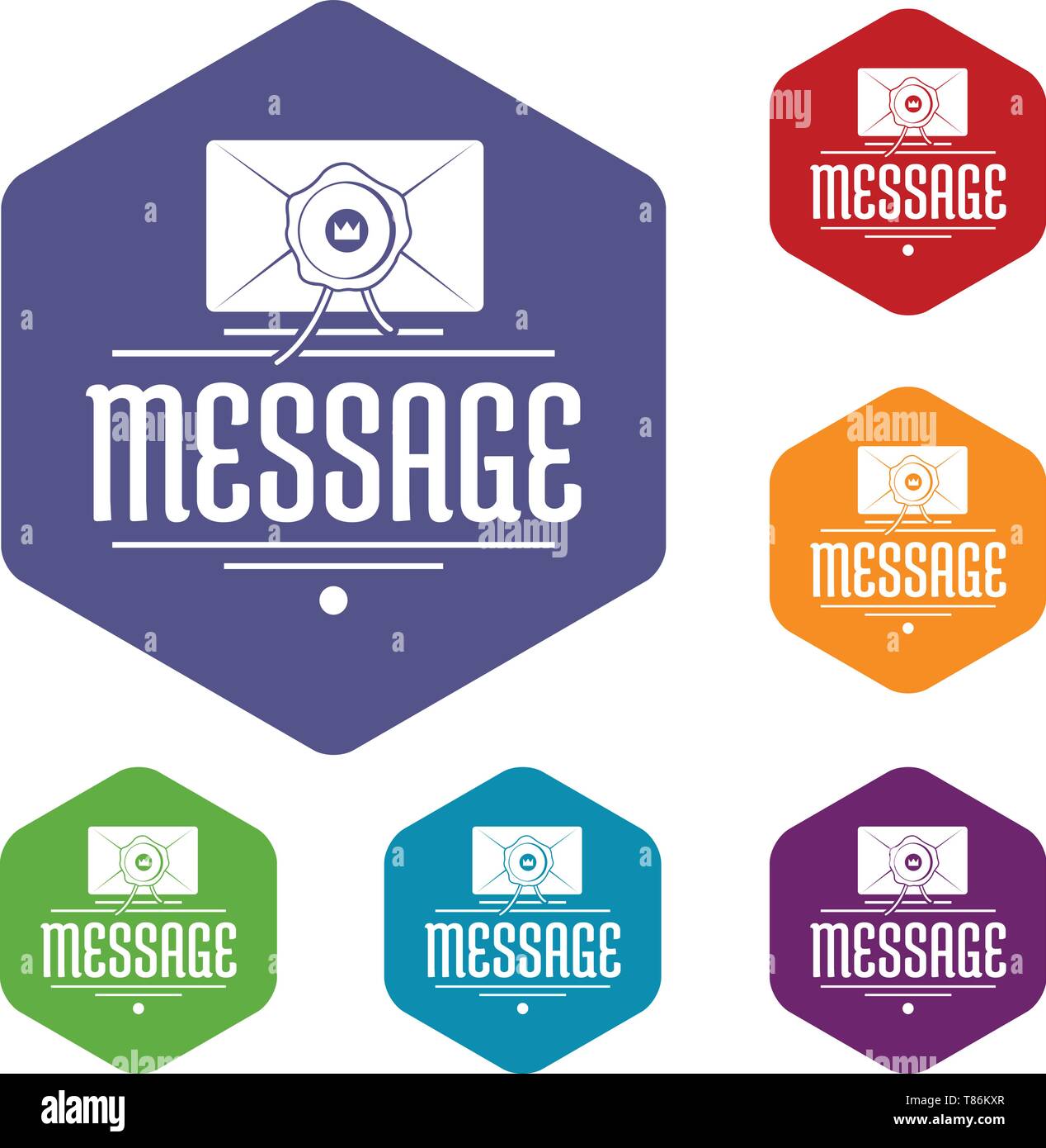 Message icons vector hexahedron Stock Vector