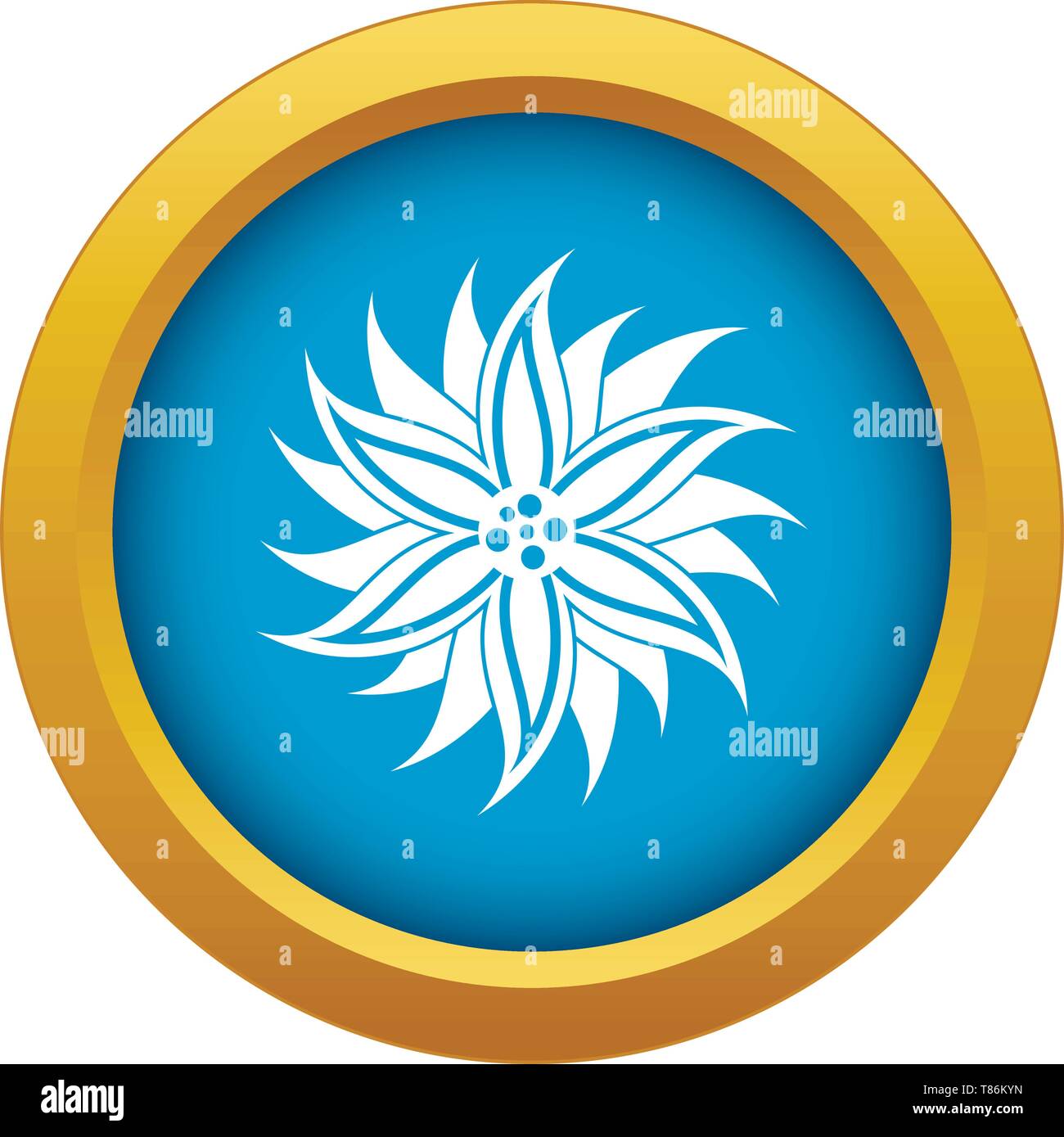 Flower icon blue vector isolated Stock Vector Image & Art - Alamy