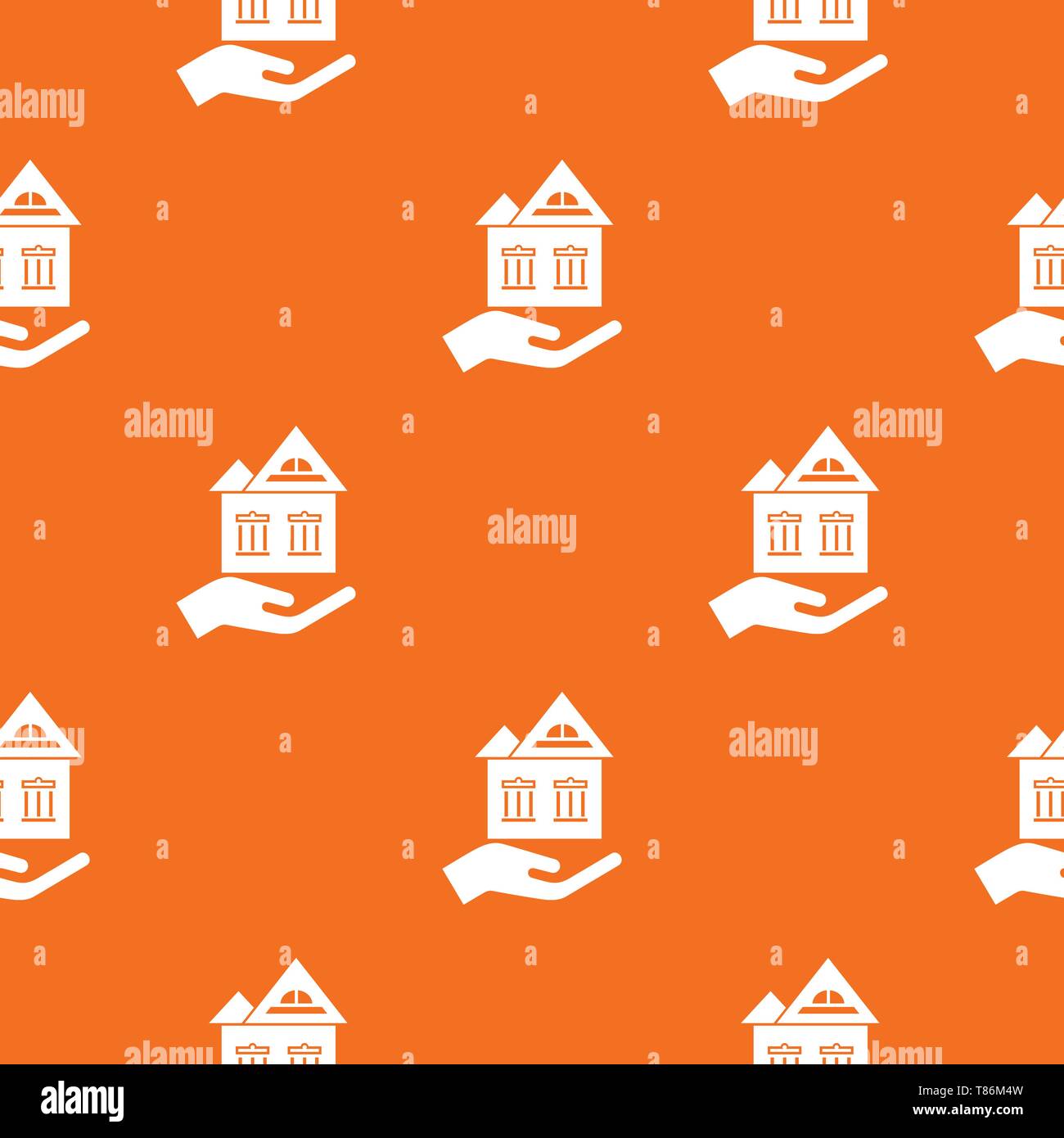 Home protection pattern vector orange Stock Vector