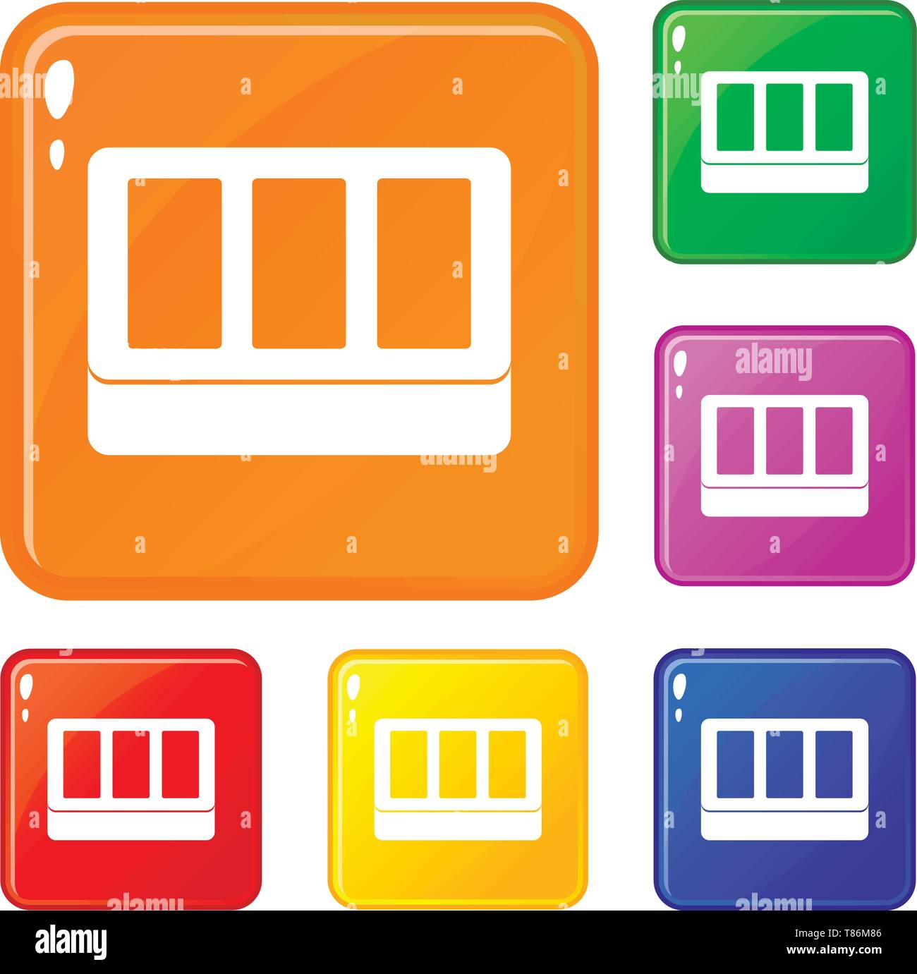 White window frame icons set vector color Stock Vector Image & Art - Alamy