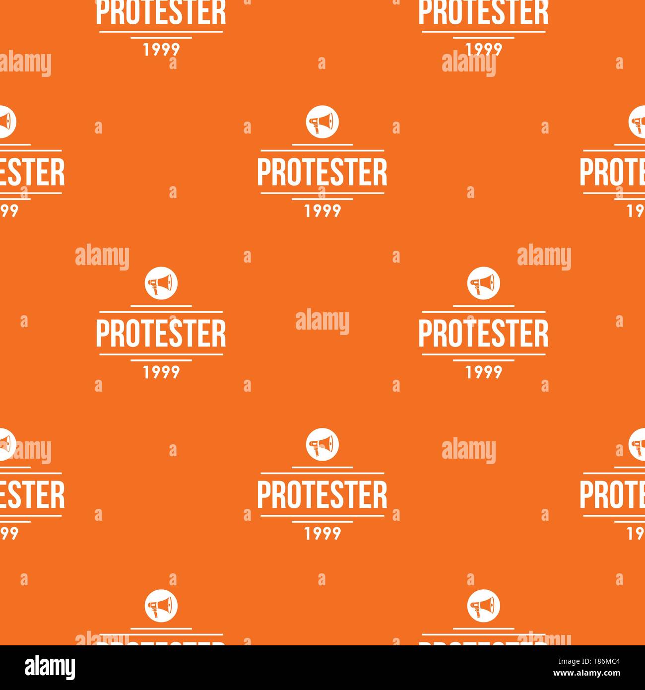 Protester gramophone pattern vector orange Stock Vector