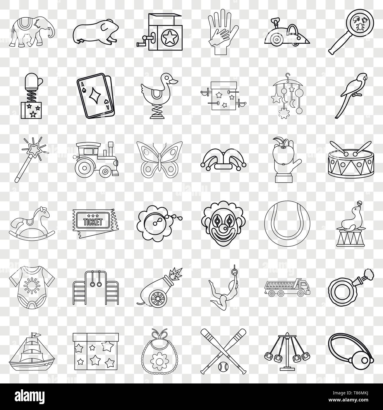 Childhood icons set, outline style Stock Vector Image & Art - Alamy