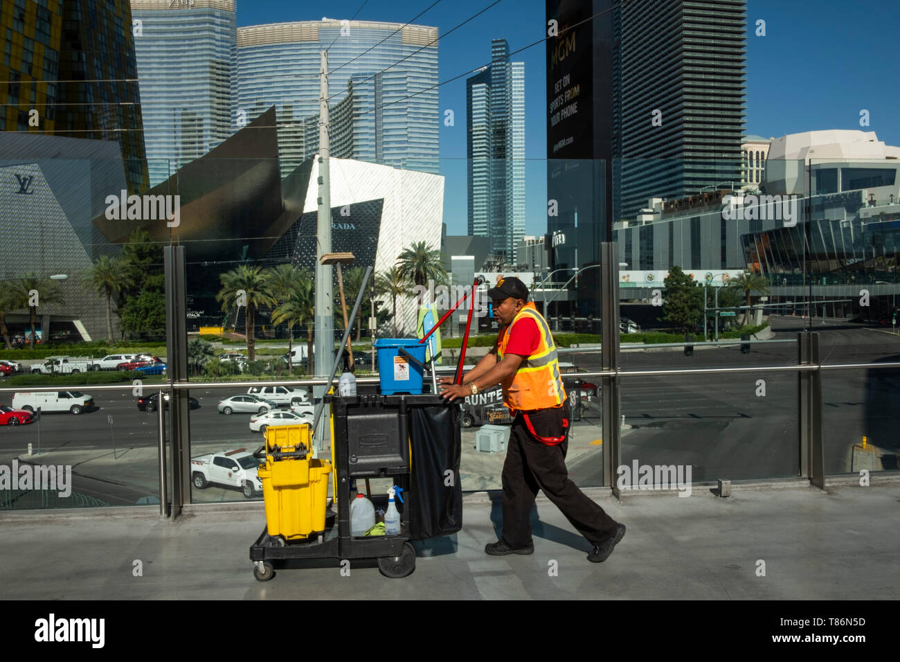 Janitor, Las Vegas Strip, Nevada, United States of America Stock Photo Alamy