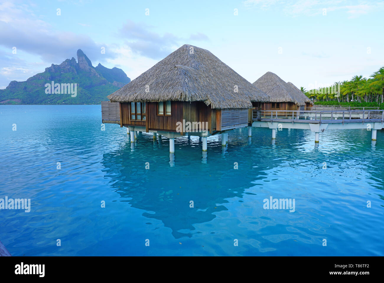 BORA BORA, FRENCH POLYNESIA 3 DEC 2018 View of overwater bungalow