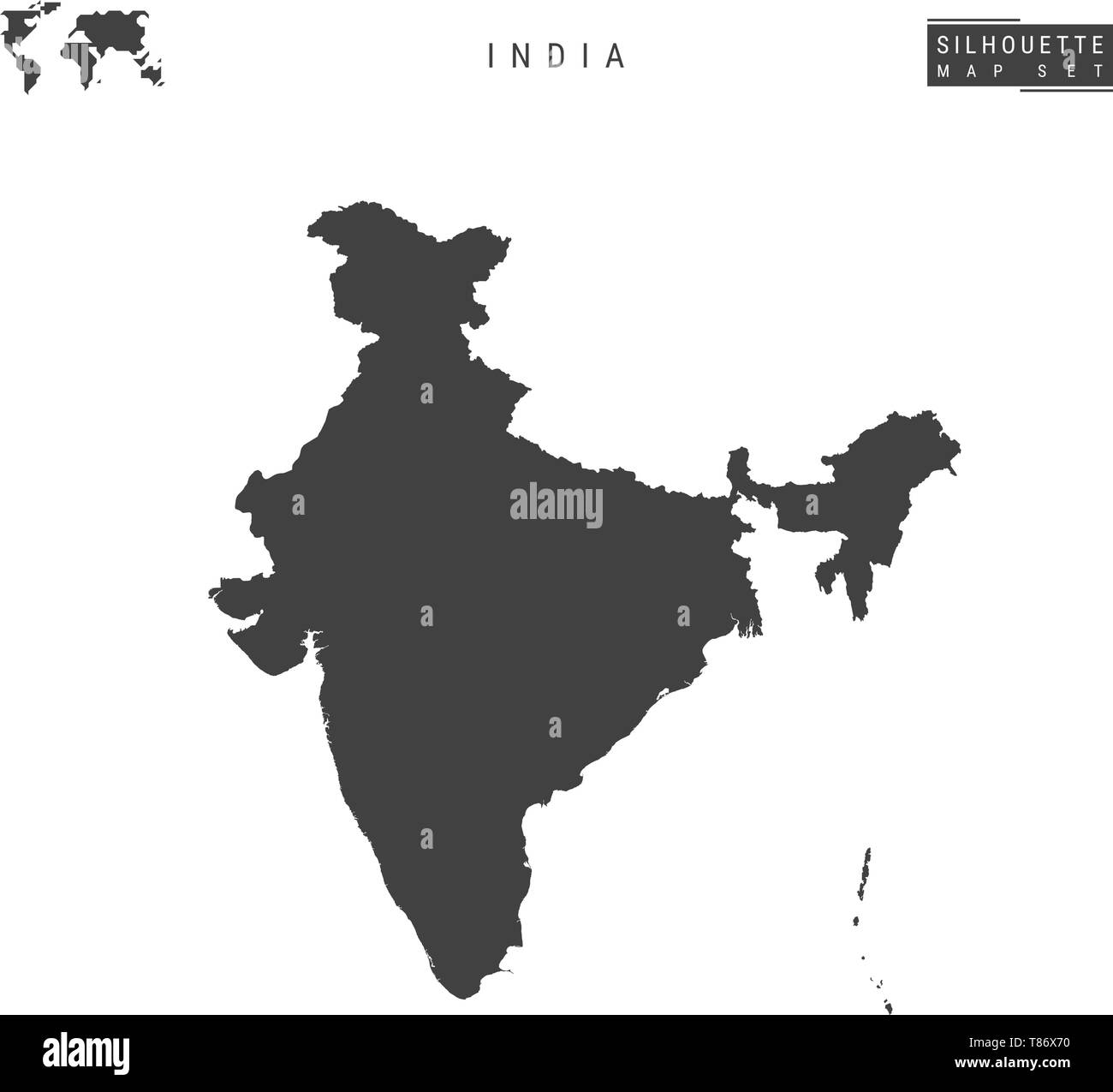 India Blank Vector Map Isolated on White Background. High-Detailed Black  Silhouette Map of Republic of India Stock Vector Image & Art - Alamy