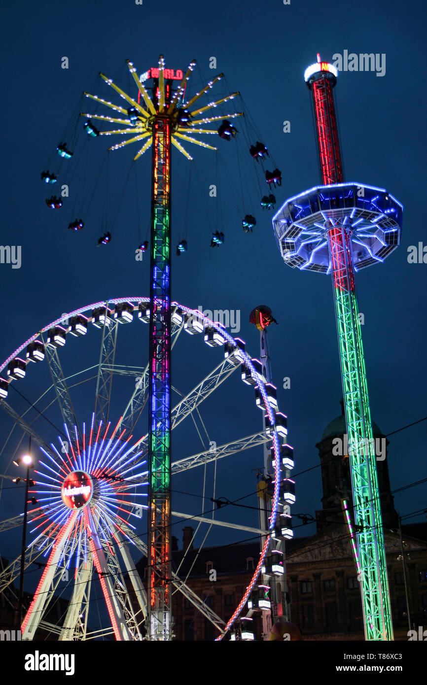 The very last funfair on de Dam Stock Photo