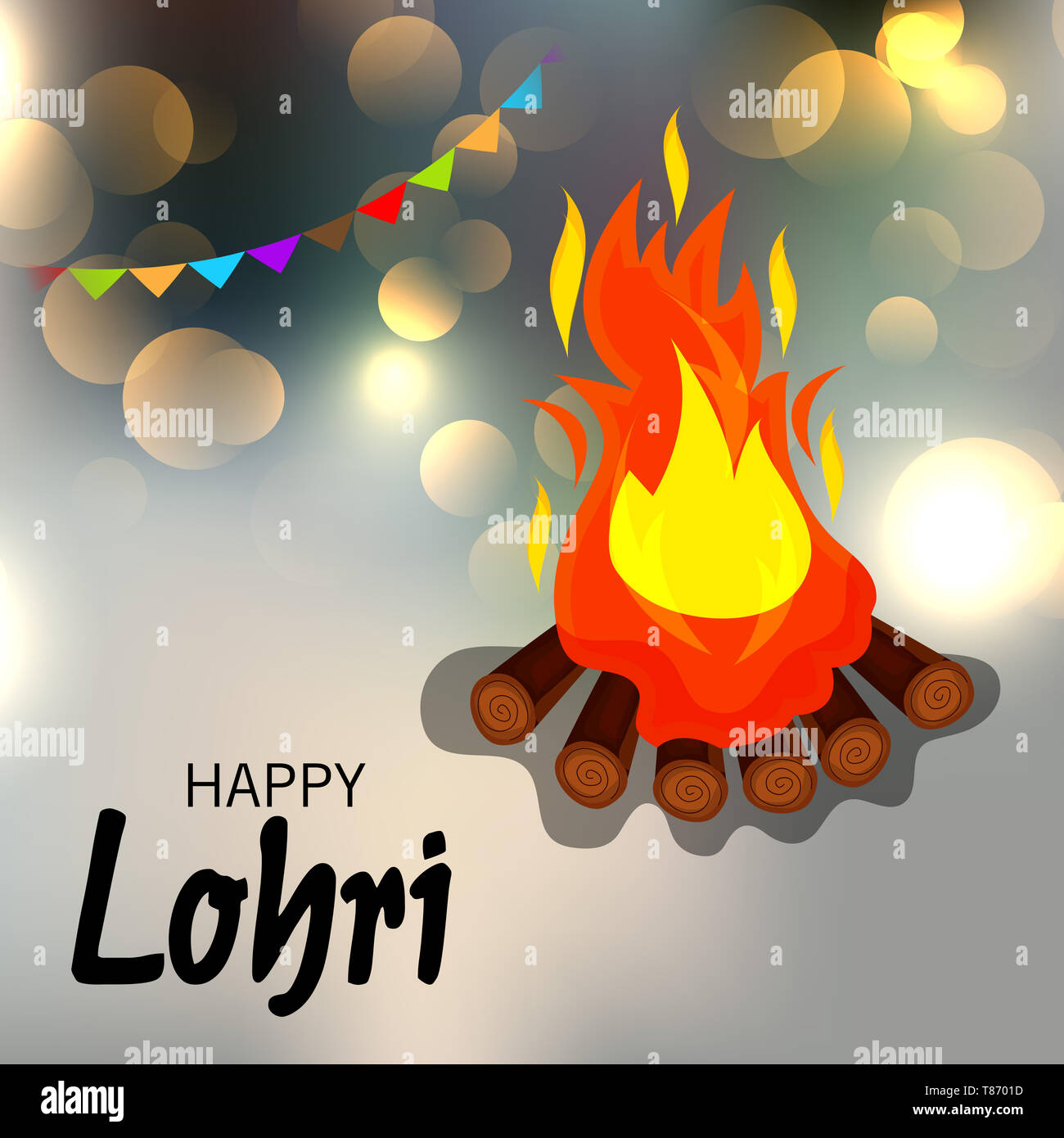 Vector illustration of a Background for Happy Lohri holiday Template for  Punjabi Festival Stock Photo - Alamy