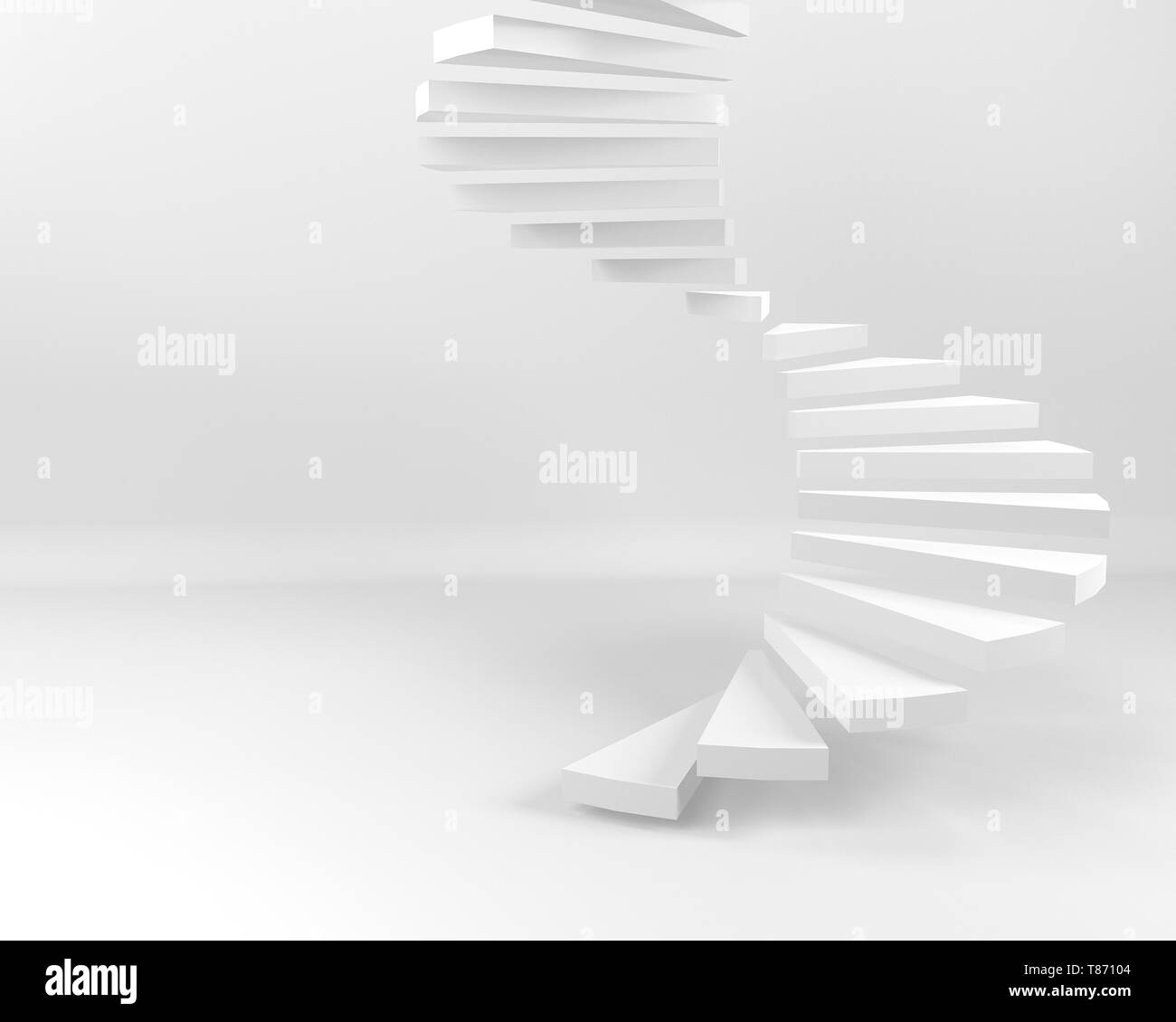 Spiral staircase with white background Stock Photo - Alamy
