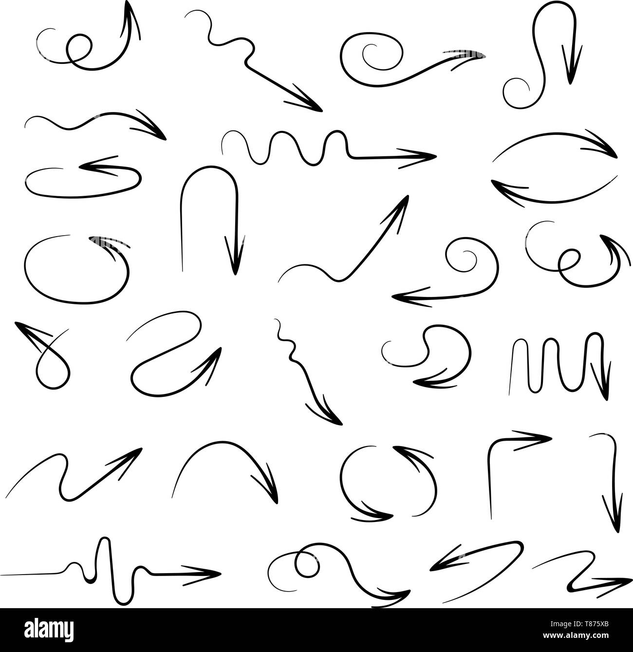 Hand drawn arrows elements hi-res stock photography and images - Alamy