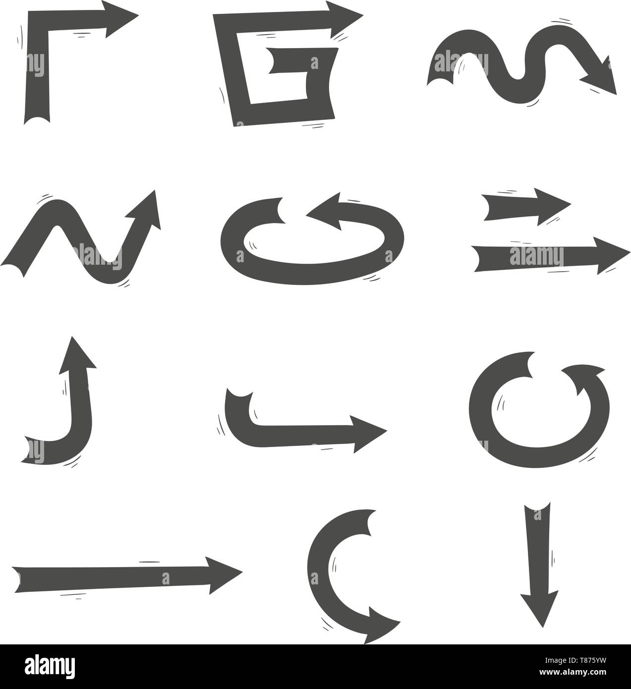 Hand drawn arrows Stock Vector