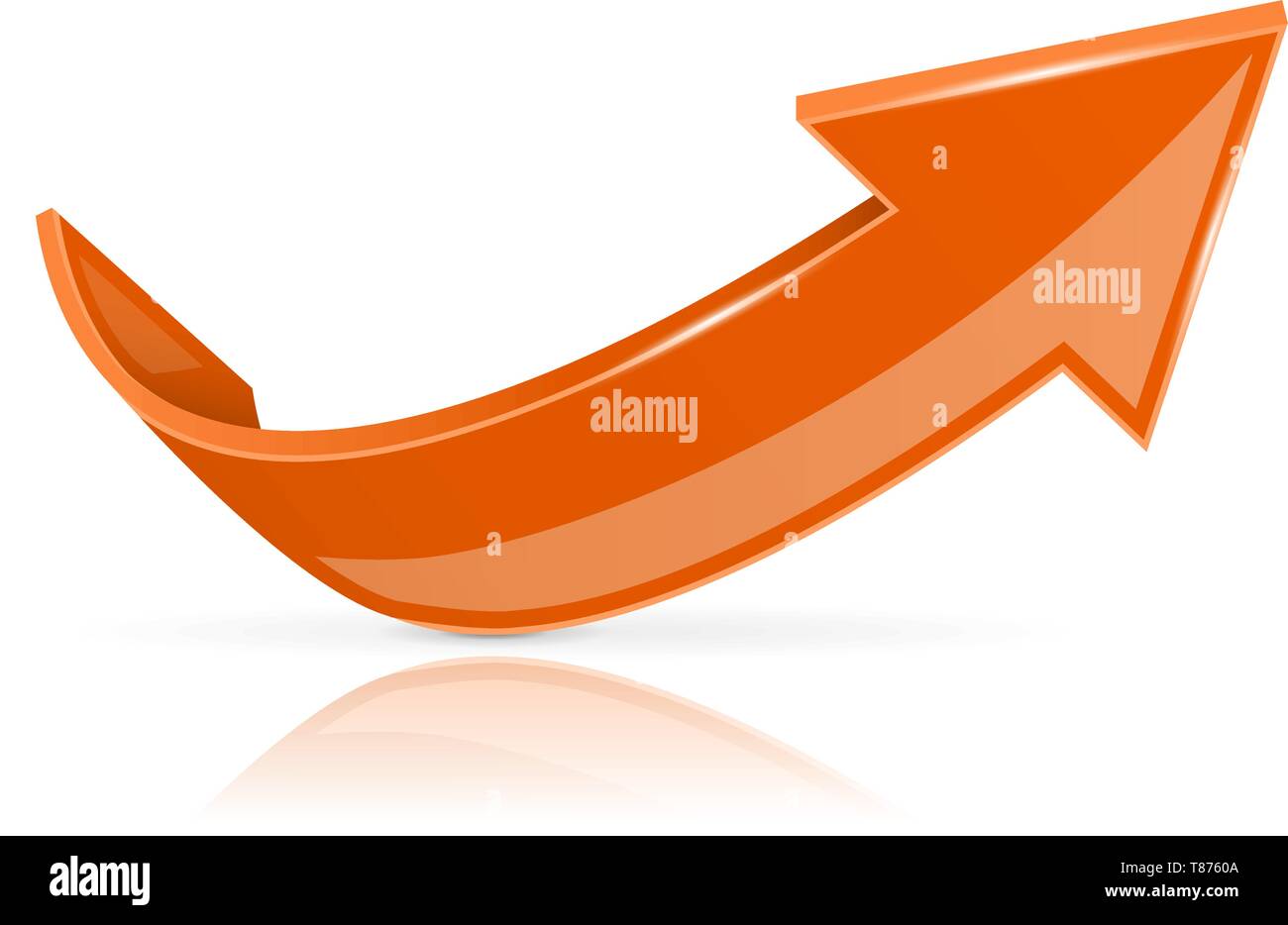 Orange up 3d button Stock Vector