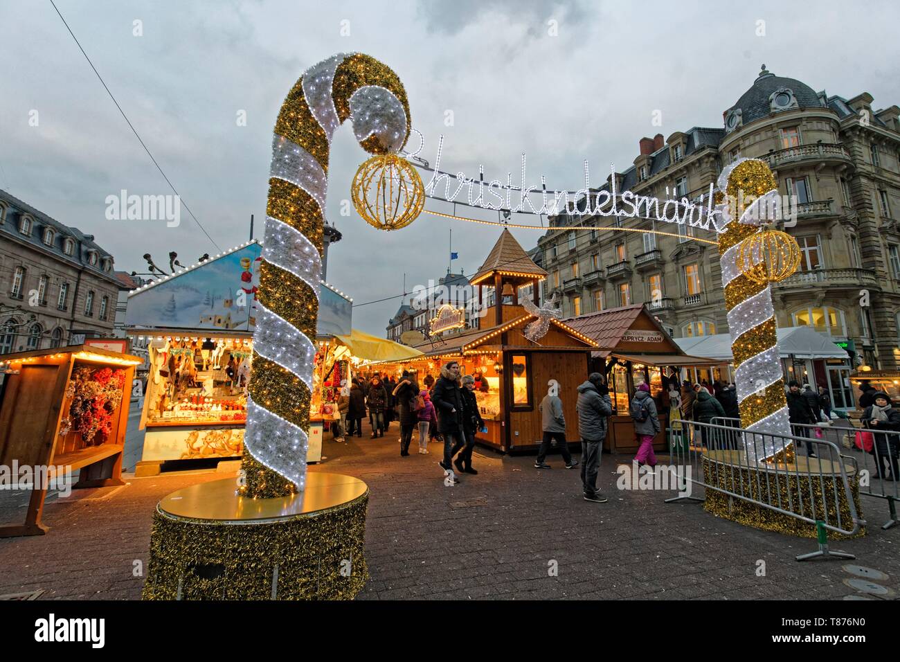 France, Bas Rhin, Strasbourg, listed as World Heritage by UNESCO, Christmas  Market (Christkindelsmarik), place Broglie Stock Photo - Alamy
