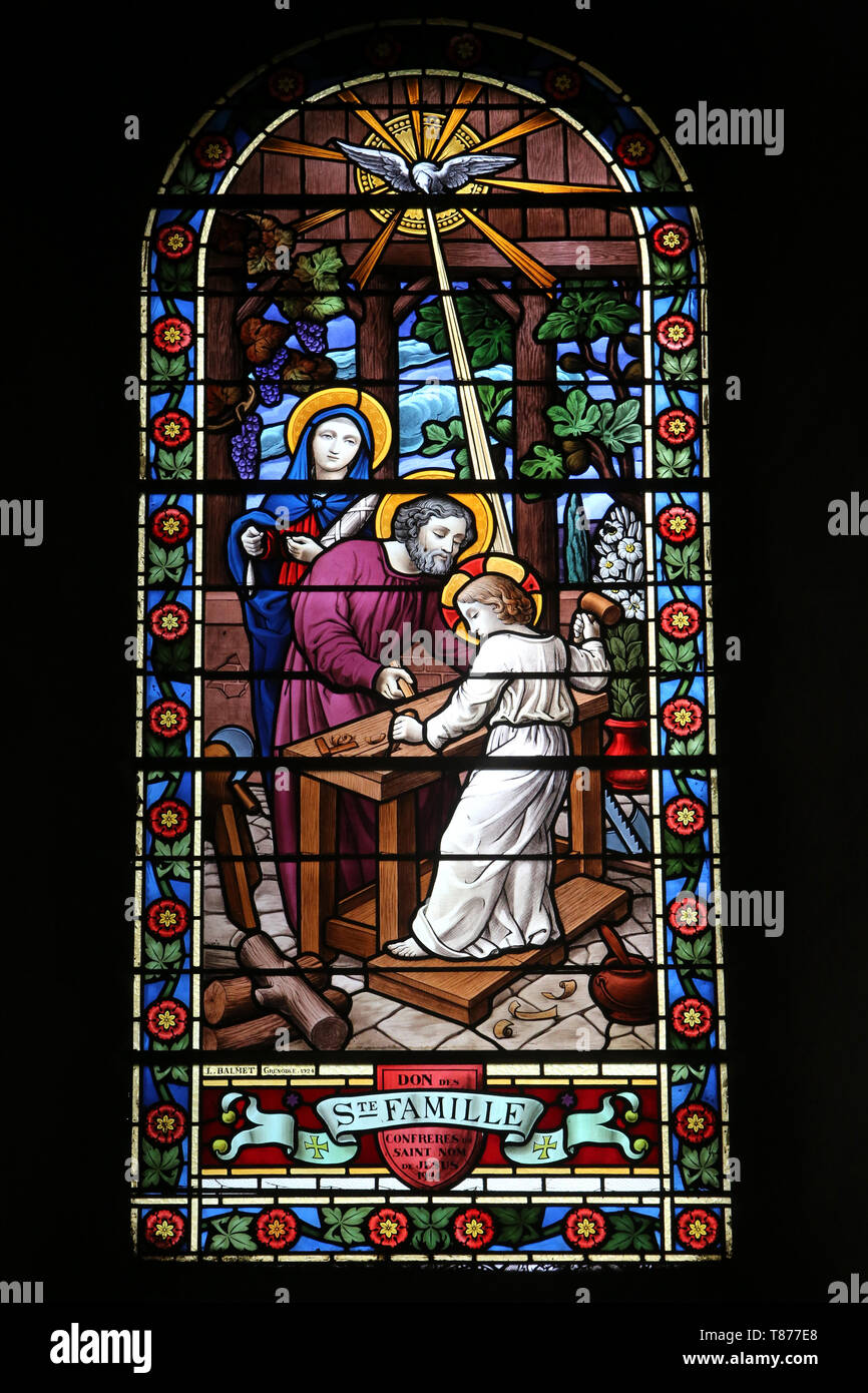 La Sainte Famille. Eglise Saint Jean-Baptiste. Les Houches Stock Photo -  Alamy