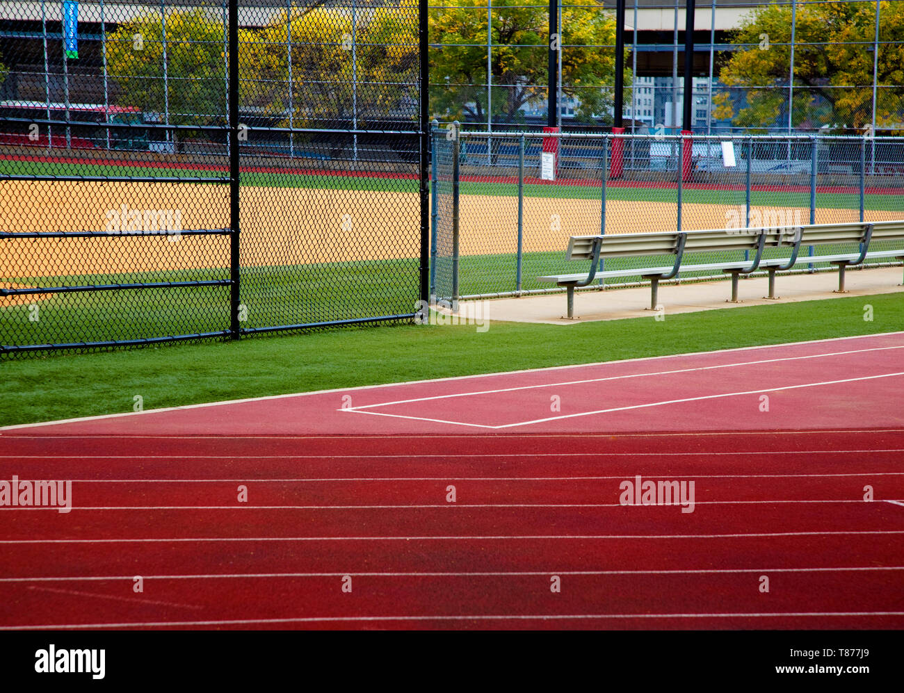 Track and Baseball Diamond Stock Photo Alamy