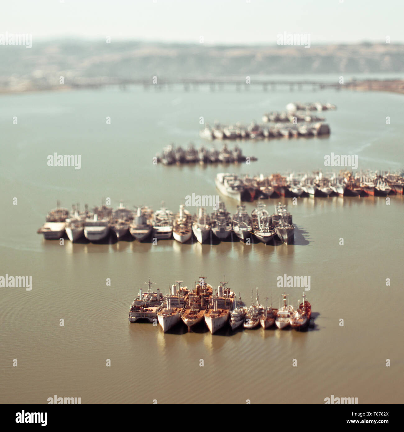 Aerial View of Ships in Harbor Stock Photo - Alamy