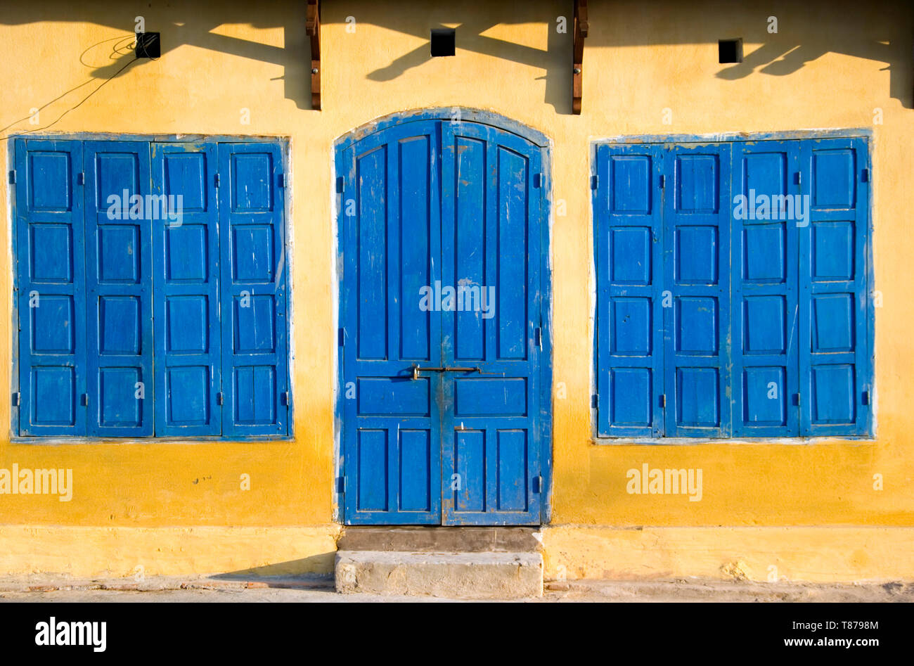 Blue Doors and Windows Stock Photo - Alamy