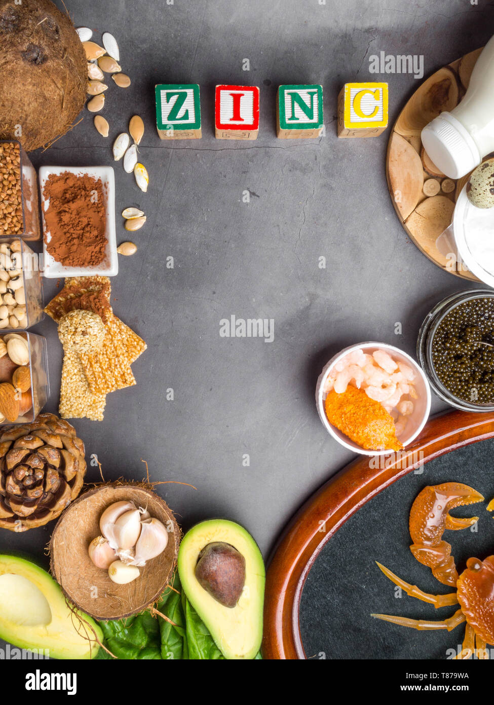 Ingredients or products containing zinc and dietary fiber, natural