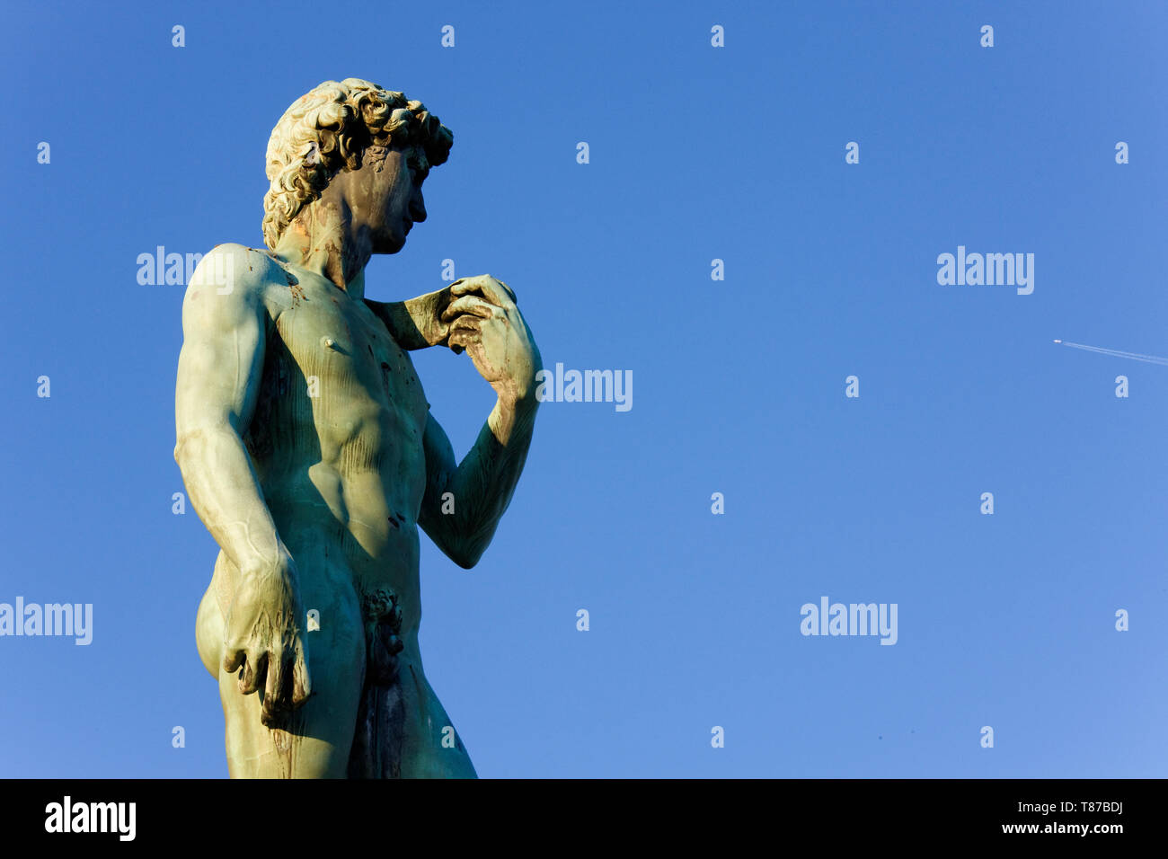 Replica of Michelangelos David in the Piazza Michelangelo Stock Photo