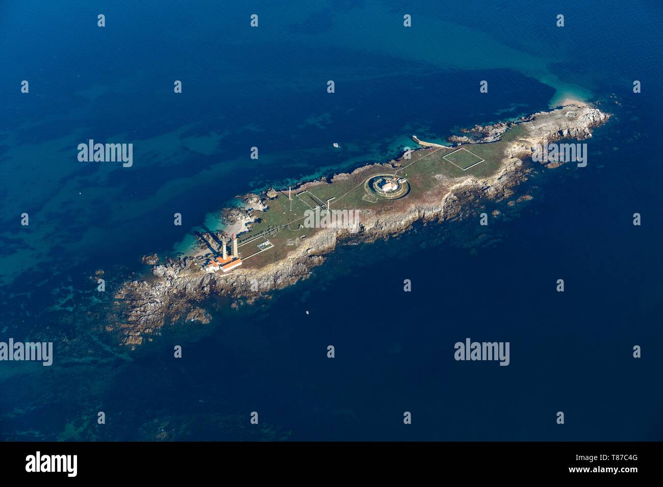 France, Vendee, Pilier island (aerial view) Stock Photo