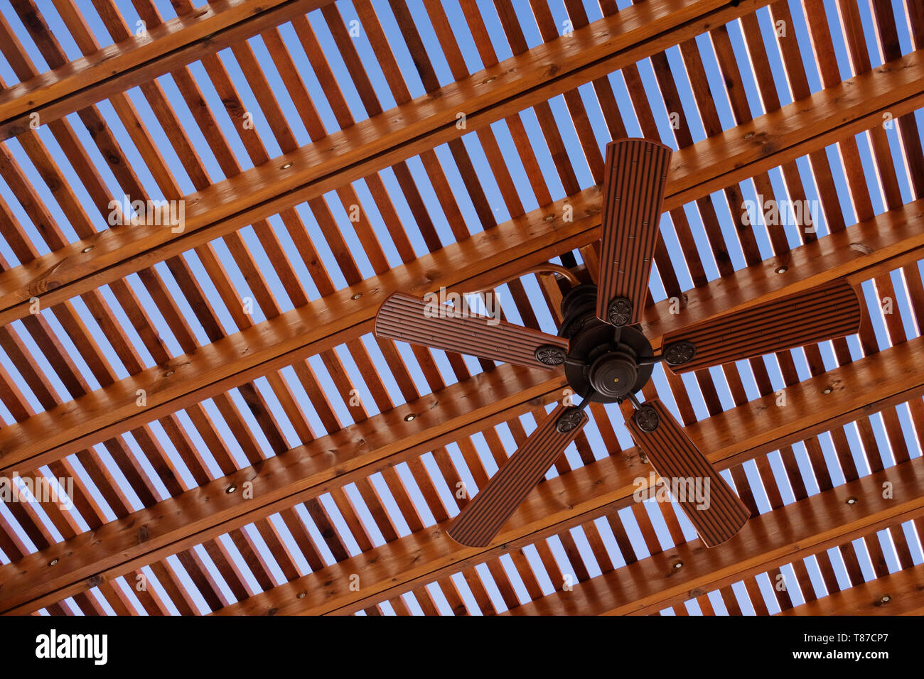 Exterior Ceiling Fan On Pergola Stock Photo 246026095 Alamy