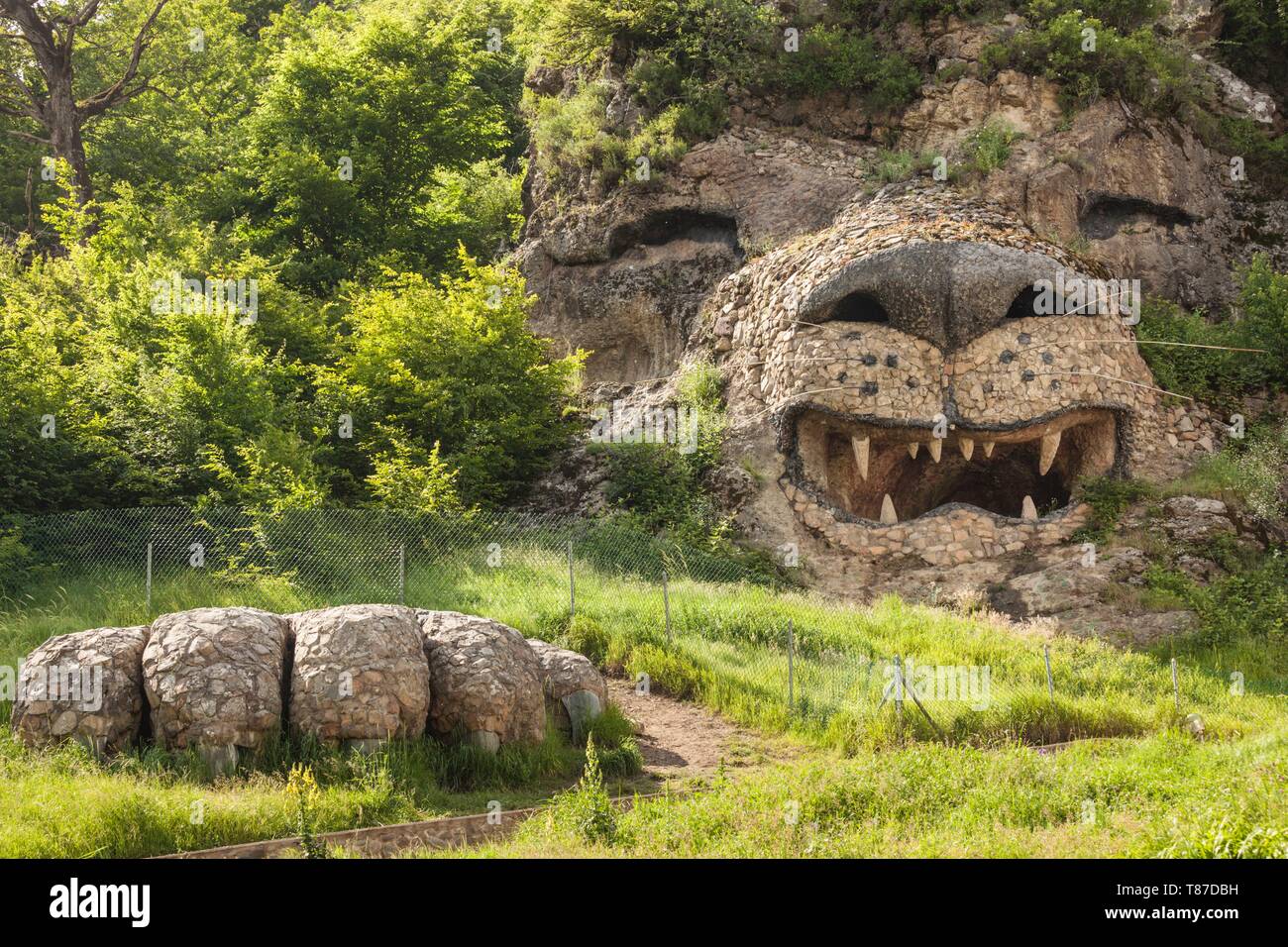 Nagorno Karabakh Republic, Vank, Seastone Hotel, large roaring lion's head Stock Photo