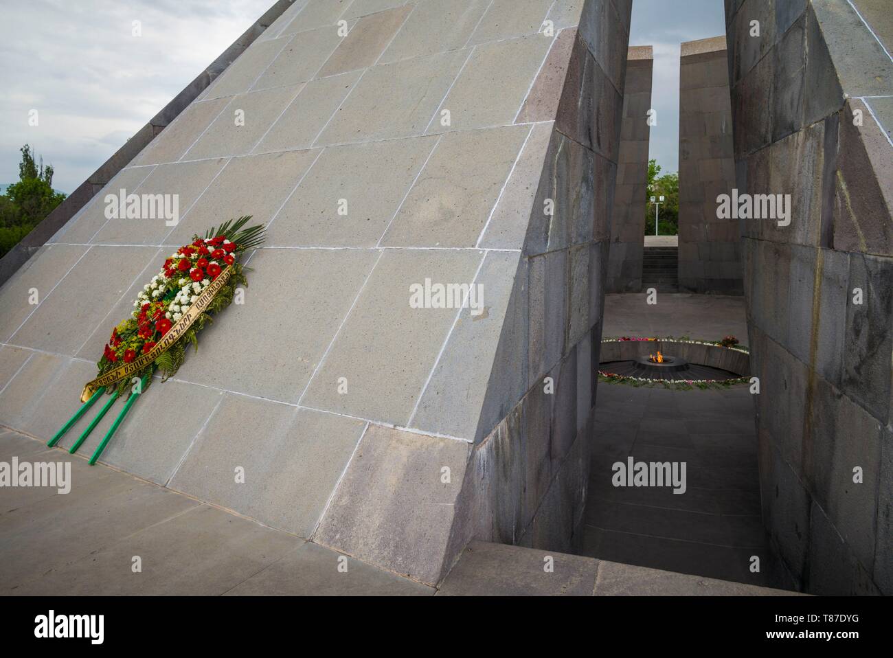 Armenia, Yerevan, Armenian Genocide Memorial, monument to the massacre of Armenians of the