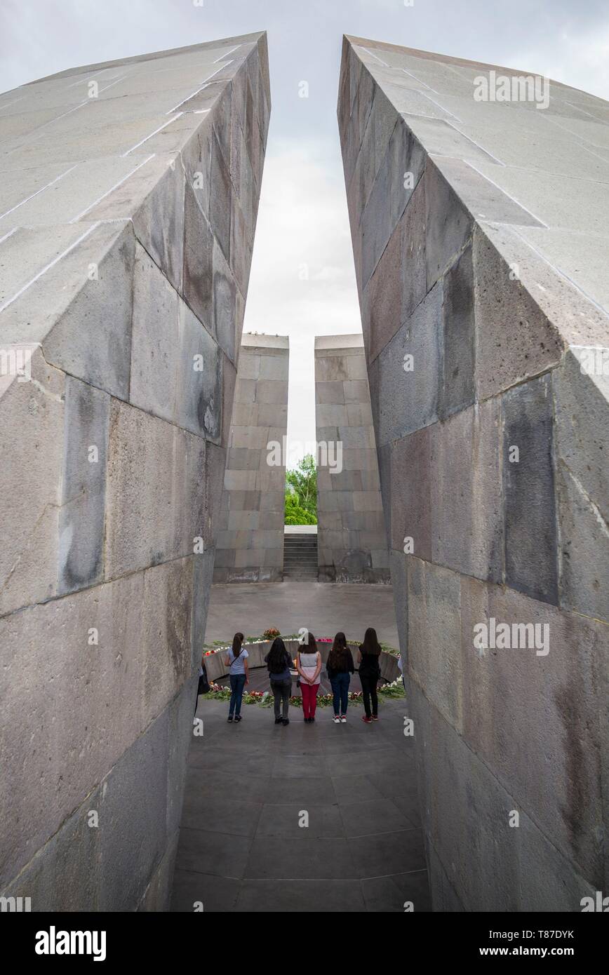 Armenia, Yerevan, Armenian Genocide Memorial, monument to the massacre of Armenians of the