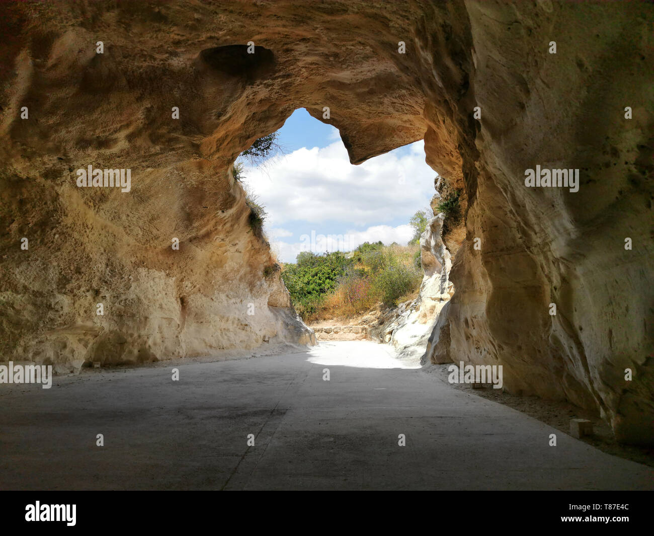 Inside the cave in Ancient City Beit Guvrin. National Park. Stock Photo