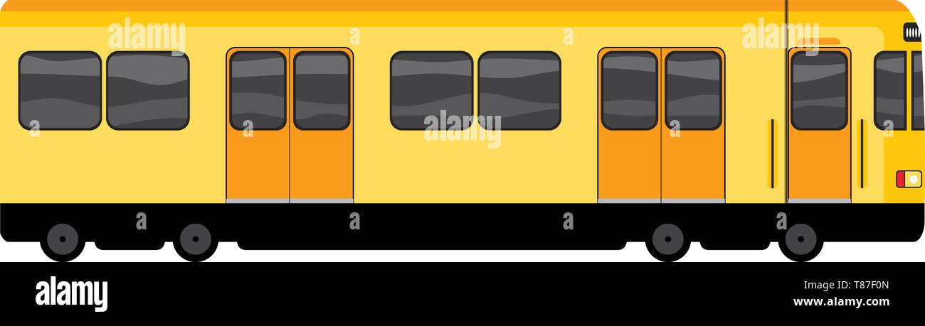 Yellow subway train icon. Cartoon of yellow subway train vector icon for  web design isolated on white background Stock Vector Image & Art - Alamy