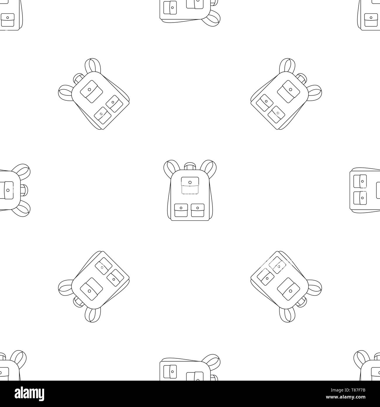Traditional backpack pattern seamless vector repeat geometric for any web design Stock Vector