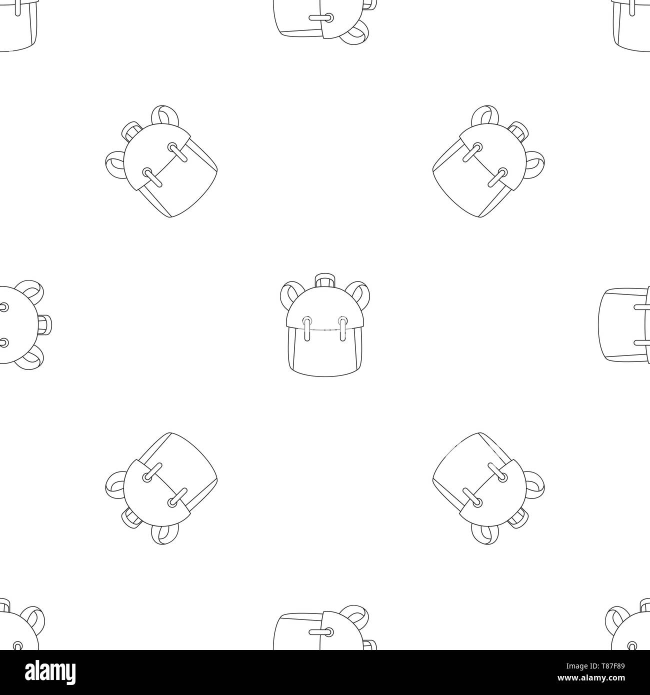 Kid backpack pattern seamless vector repeat geometric for any web design Stock Vector