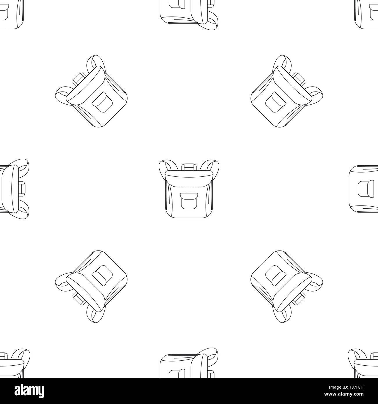 Small backpack pattern seamless vector repeat geometric for any web design Stock Vector
