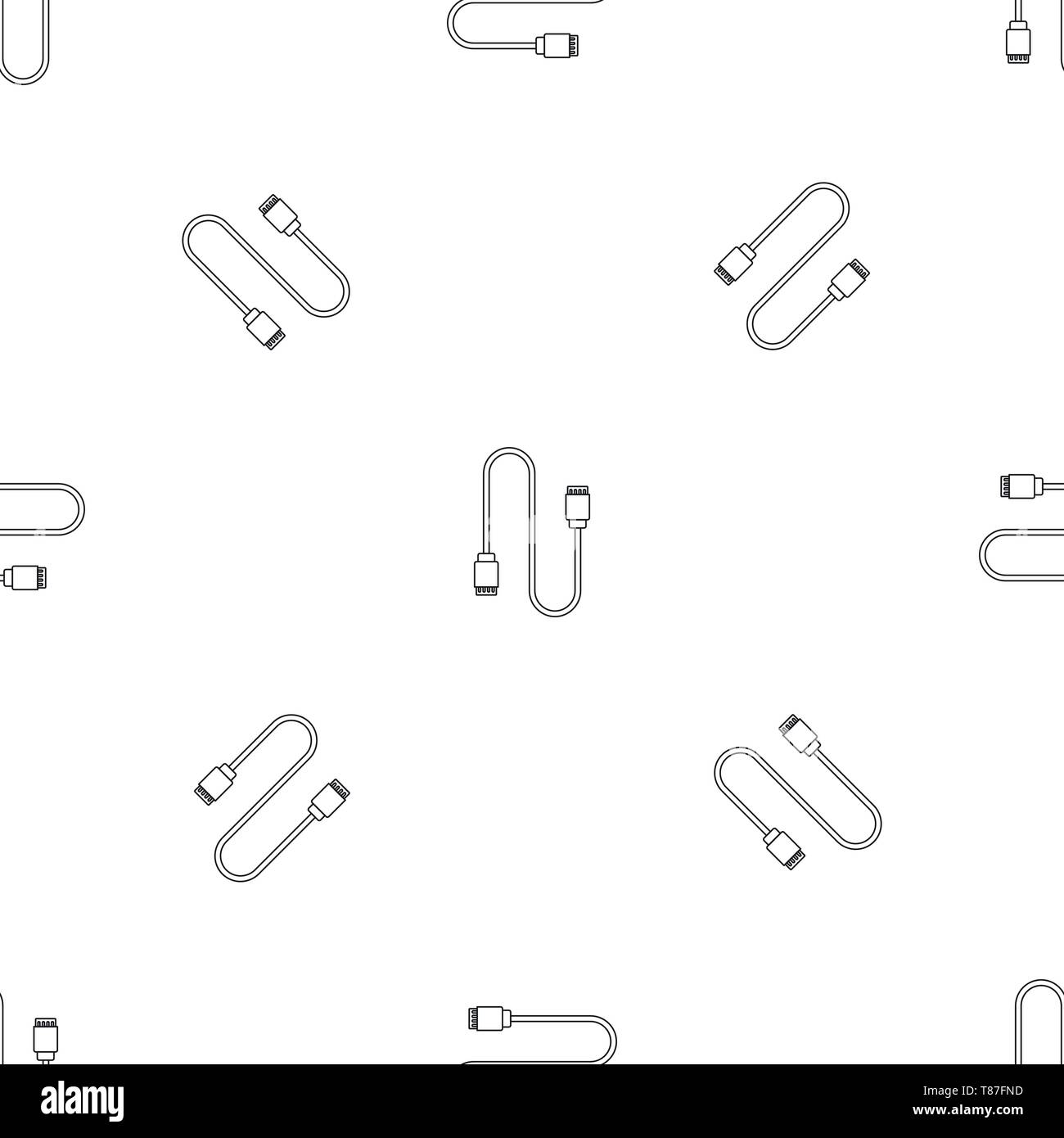 Charging vape cable pattern seamless vector repeat geometric for any web design Stock Vector