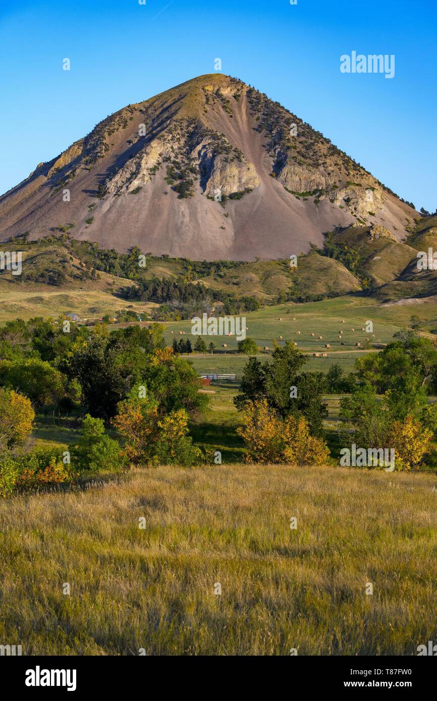 United States, South Dakota, Sturgis, the Bear mountain is an important landmark and religious site for the Plains Indians tribes Stock Photo