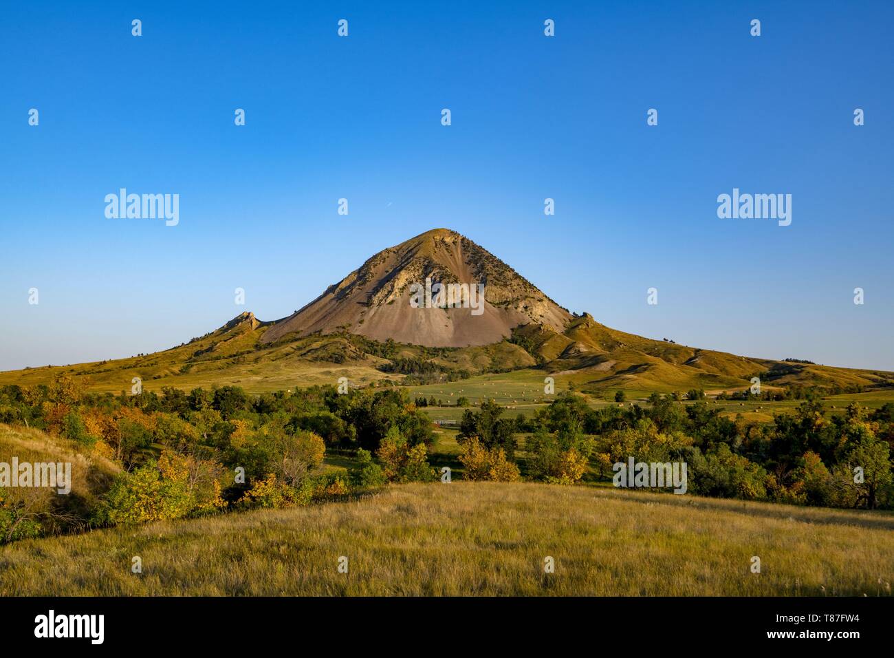 United States, South Dakota, Sturgis, the Bear mountain is an important landmark and religious site for the Plains Indians tribes Stock Photo