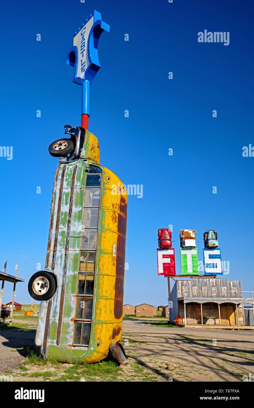 United States, South Dakota, Sturgis, the Full Throttle Saloon is the world largest biker's bar Stock Photo